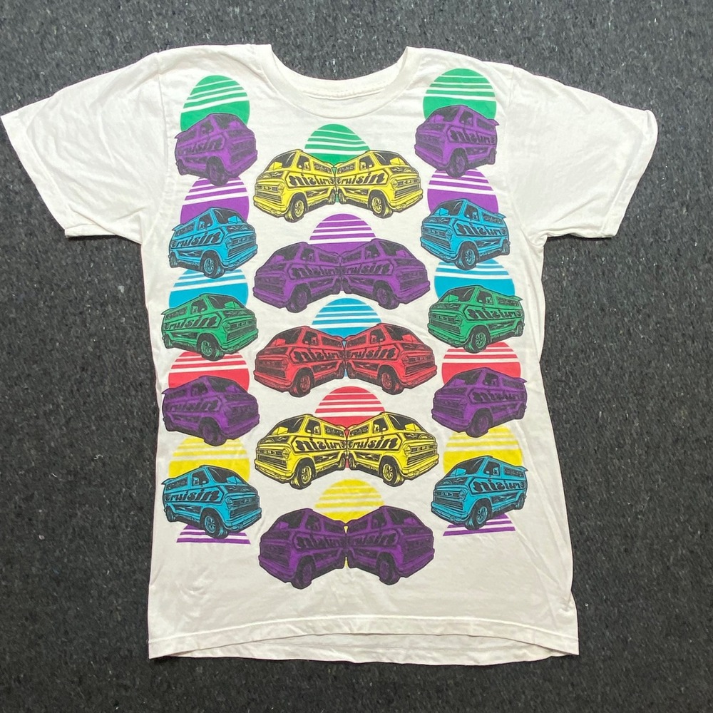 Heritage 1981‎ Retro Mens Small White Cruisin Vans Graphic Tee TK0143E Shirt